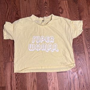 Yellow Hyperware Super Woman Crop Top